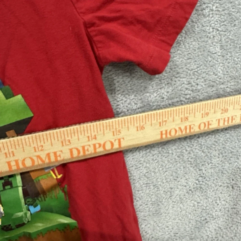 Old Navy Tee TShirt Boys L (10-12) Red Short Sleeve Minecraft Graphic Print